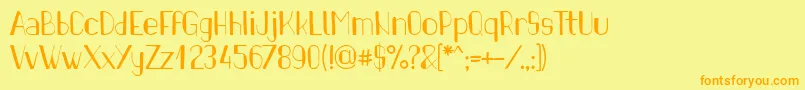 PinonRegular Font – Orange Fonts on Yellow Background