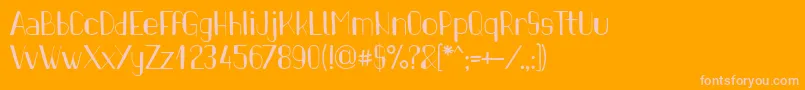 PinonRegular Font – Pink Fonts on Orange Background