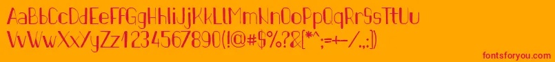 PinonRegular Font – Red Fonts on Orange Background