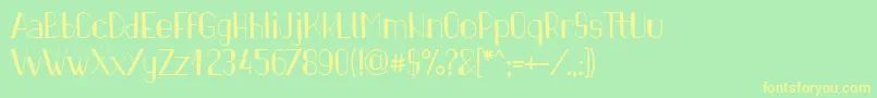 PinonRegular Font – Yellow Fonts on Green Background