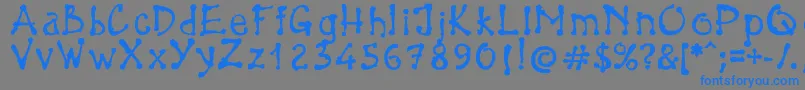 BrokenPen Font – Blue Fonts on Gray Background