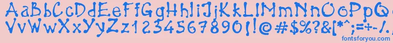 BrokenPen Font – Blue Fonts on Pink Background