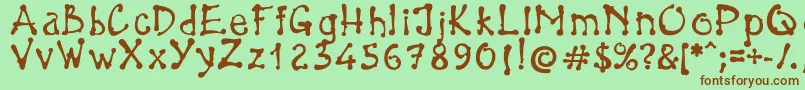 BrokenPen Font – Brown Fonts on Green Background