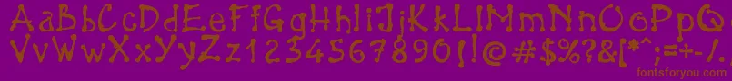 BrokenPen-Schriftart – Braune Schriften auf violettem Hintergrund