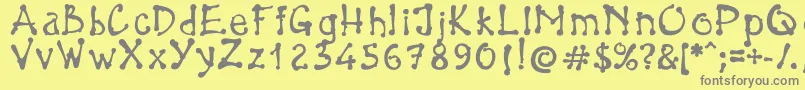 フォントBrokenPen – 黄色の背景に灰色の文字