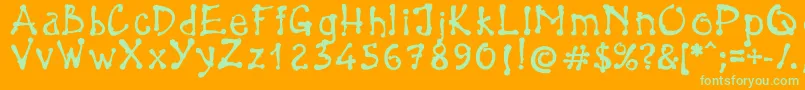 BrokenPen-fontti – vihreät fontit oranssilla taustalla
