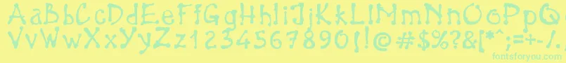 BrokenPen Font – Green Fonts on Yellow Background