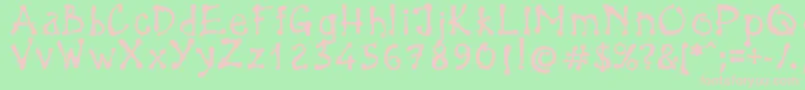 BrokenPen-fontti – vaaleanpunaiset fontit vihreällä taustalla