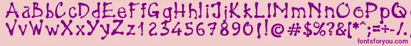 フォントBrokenPen – ピンクの背景に紫のフォント