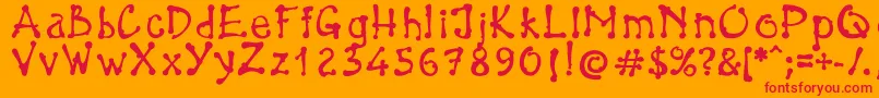 BrokenPen Font – Red Fonts on Orange Background