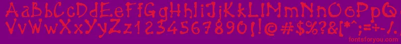 BrokenPen Font – Red Fonts on Purple Background