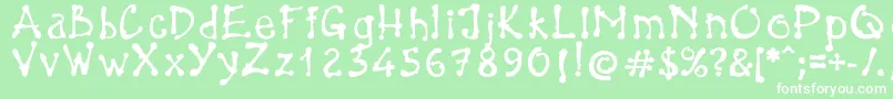 BrokenPen-fontti – valkoiset fontit vihreällä taustalla