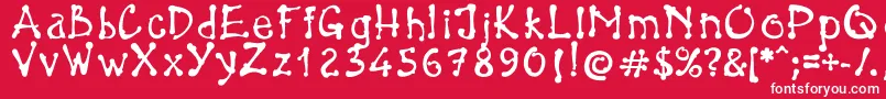 BrokenPen-fontti – valkoiset fontit punaisella taustalla