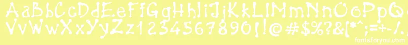 BrokenPen-fontti – valkoiset fontit keltaisella taustalla