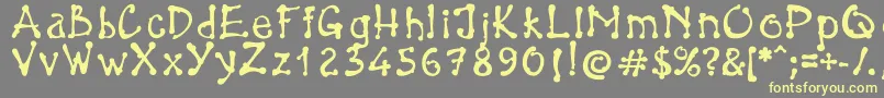 BrokenPen Font – Yellow Fonts on Gray Background