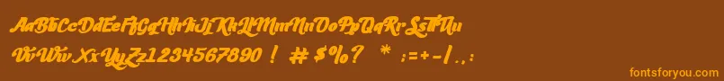 LesMousquetaires Font – Orange Fonts on Brown Background