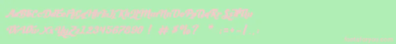 LesMousquetaires Font – Pink Fonts on Green Background