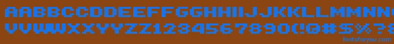 Shakagraphics14 Font – Blue Fonts on Brown Background