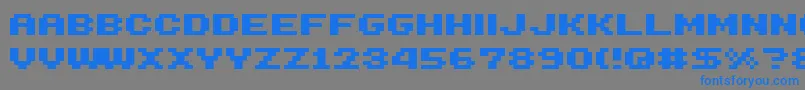 Shakagraphics14 Font – Blue Fonts on Gray Background