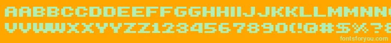 Shakagraphics14 Font – Green Fonts on Orange Background