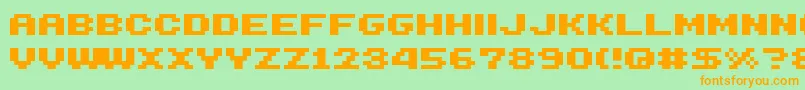 Shakagraphics14 Font – Orange Fonts on Green Background