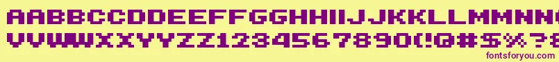 Shakagraphics14 Font – Purple Fonts on Yellow Background