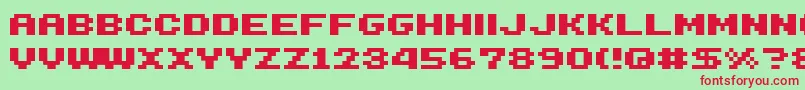 フォントShakagraphics14 – 赤い文字の緑の背景