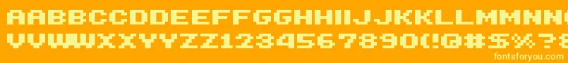 Shakagraphics14 Font – Yellow Fonts on Orange Background