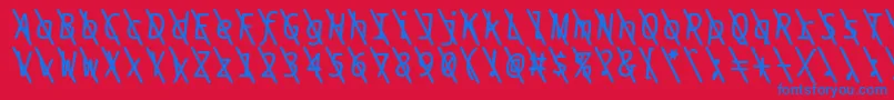 Bptypewriteslasheditalics Font – Blue Fonts on Red Background