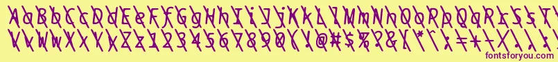 Bptypewriteslasheditalics Font – Purple Fonts on Yellow Background