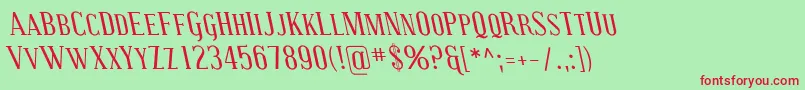 Coving31 Font – Red Fonts on Green Background