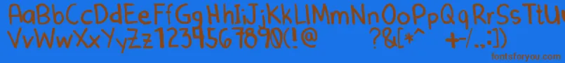 DenneMarker Font – Brown Fonts on Blue Background