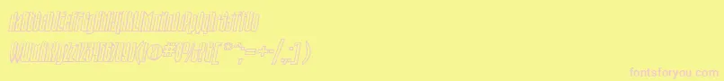 フォントNk49 – ピンクのフォント、黄色の背景