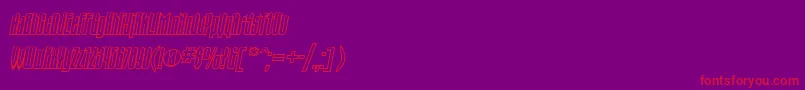 Nk49-fontti – punaiset fontit violetilla taustalla