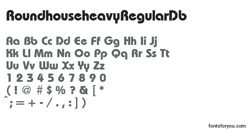 Czcionka RoundhouseheavyRegularDb – alfabet, cyfry, specjalne znaki
