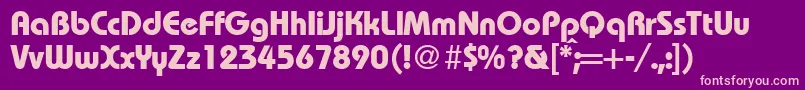 RoundhouseheavyRegularDb Font – Pink Fonts on Purple Background