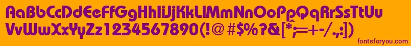 RoundhouseheavyRegularDb Font – Purple Fonts on Orange Background