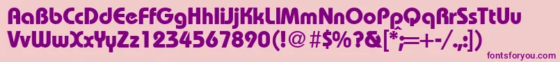 RoundhouseheavyRegularDb Font – Purple Fonts on Pink Background