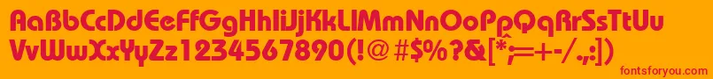 RoundhouseheavyRegularDb Font – Red Fonts on Orange Background