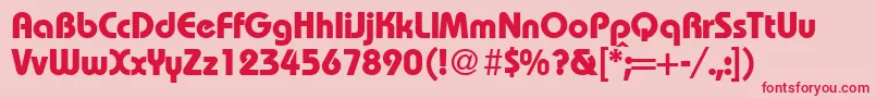 RoundhouseheavyRegularDb Font – Red Fonts on Pink Background