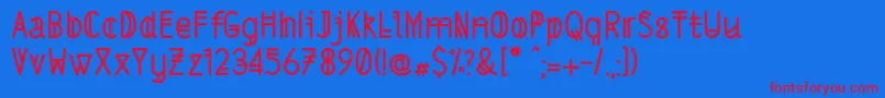 フォントLsregularalt – 赤い文字の青い背景