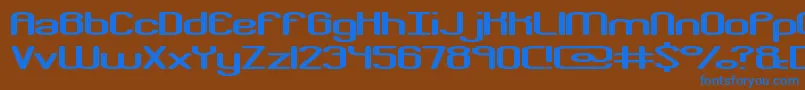 フォントCrackdownRBrk – 茶色の背景に青い文字