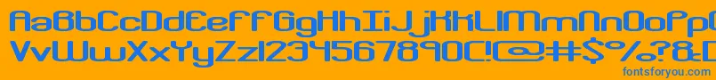 フォントCrackdownRBrk – オレンジの背景に青い文字