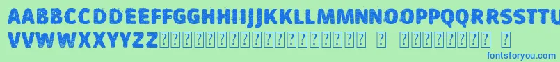 VtksSujinha Font – Blue Fonts on Green Background