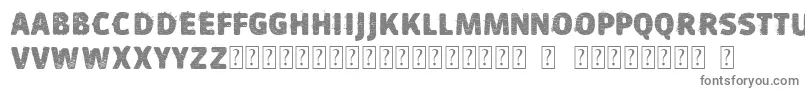 フォントVtksSujinha – 白い背景に灰色の文字