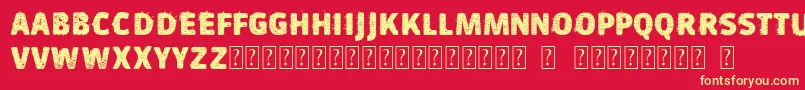 VtksSujinha Font – Yellow Fonts on Red Background