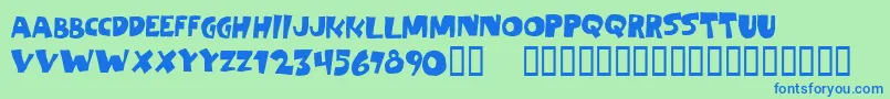 Fayuca Font – Blue Fonts on Green Background