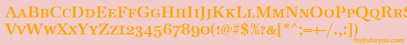 AntiquaCapsBold Font – Orange Fonts on Pink Background