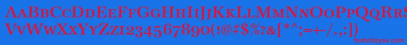 AntiquaCapsBold Font – Red Fonts on Blue Background