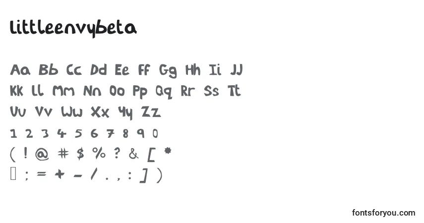 Schriftart Littleenvybeta – Alphabet, Zahlen, spezielle Symbole